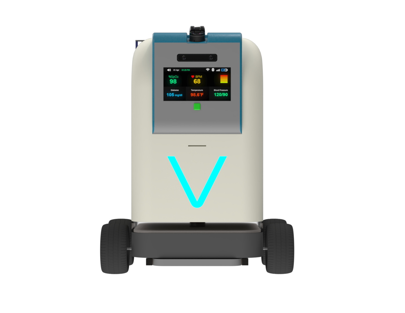 Front render of the V-DOC autonomous medical robot